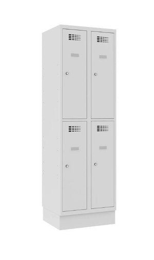 Metāla skapis Classic 2R ar cokolu 4 nodalījumi-Ergostock