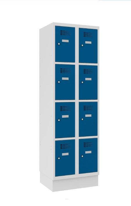 Metāla skapis Classic 2R ar cokolu 8 nodalījumi-Ergostock