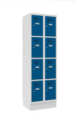 Metāla skapis Classic 2R ar cokolu 8 nodalījumi-Ergostock