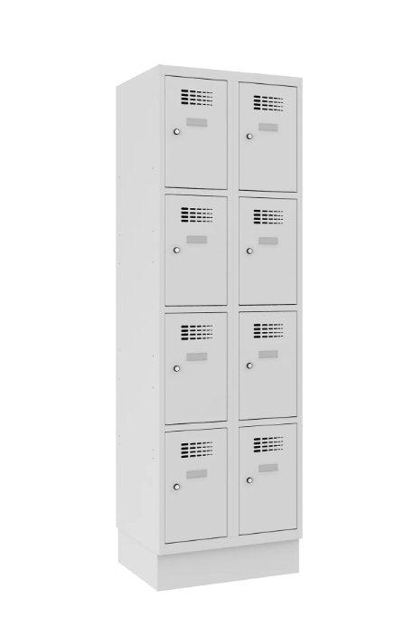 Metāla skapis Classic 2R ar cokolu 8 nodalījumi-Ergostock