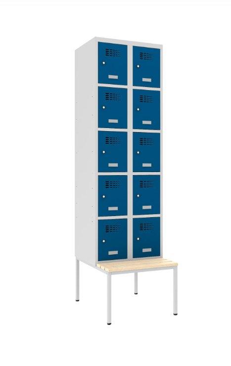 Metāla skapis Classic 2R ar solu 10 nodalījumi-Ergostock