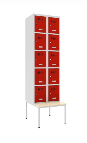 Metāla skapis Classic 2R ar solu 10 nodalījumi-Ergostock