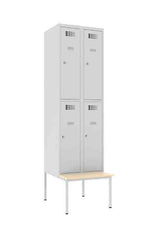 Metāla skapis Classic 2R ar solu 4 nodalījumi-Ergostock