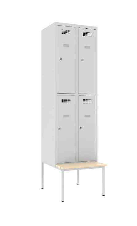 Metāla skapis Classic 2R ar solu 4 nodalījumi-Ergostock