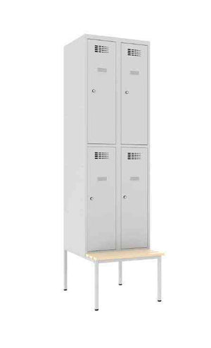 Metāla skapis Classic 2R ar solu 4 nodalījumi-Ergostock