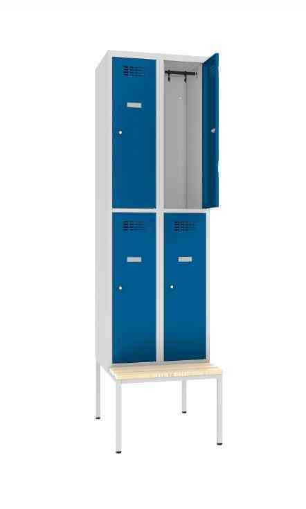 Metāla skapis Classic 2R ar solu 4 nodalījumi-Ergostock