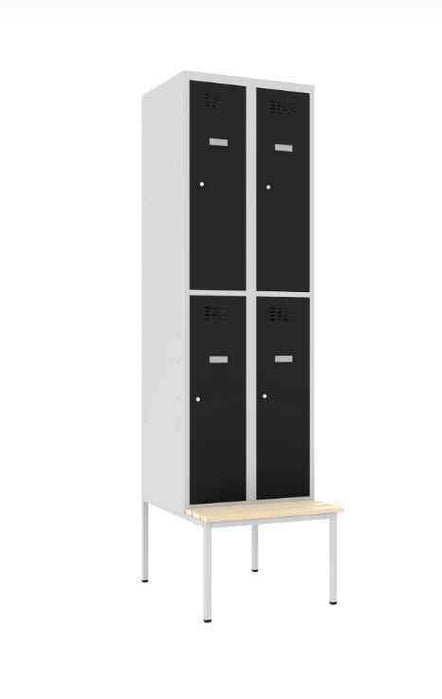 Metāla skapis Classic 2R ar solu 4 nodalījumi-Ergostock