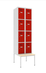 Metāla skapis Classic 2R ar solu 8 nodalījumi-Ergostock