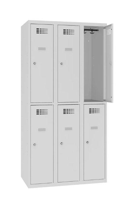 Metāla skapis Classic 3R 6 nodalījumi-Ergostock