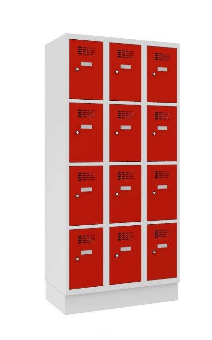 Metāla skapis Classic 3R ar cokolu 12 nodalījumi-Ergostock