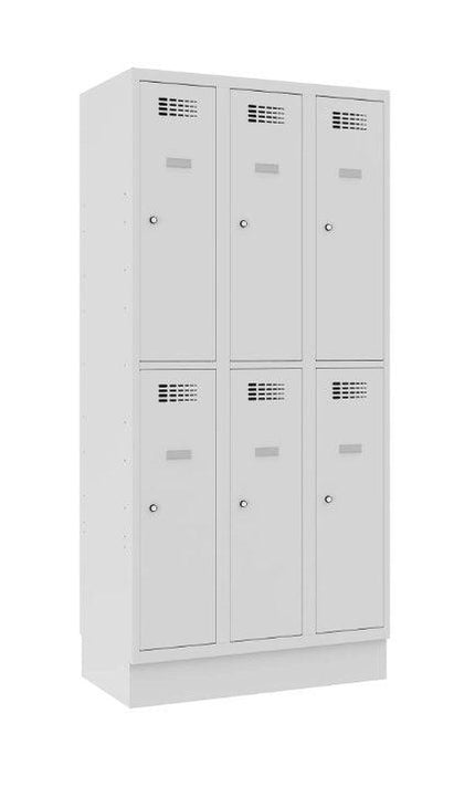 Metāla skapis Classic 3R ar cokolu 6 nodalījumi-Ergostock