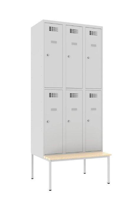 Metāla skapis Classic 3R ar solu 6 nodalījumi-Ergostock