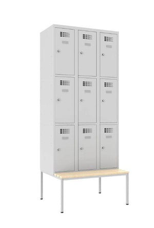 Metāla skapis Classic 3R ar solu 9 nodalījumi-Ergostock