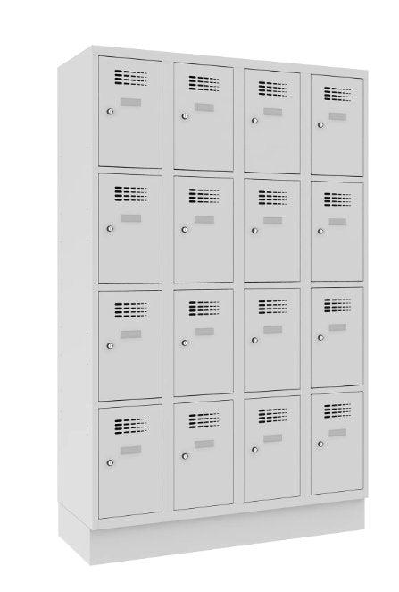 Metāla skapis Classic 4R ar cokolu 16 nodalījumi-Ergostock