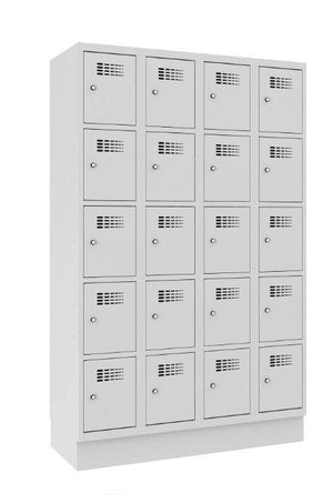 Metāla skapis Classic 4R ar cokolu 20 nodalījumi-Ergostock