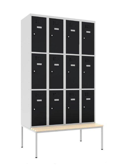 Metāla skapis Classic 4R ar solu 12 nodalījumi - Ergostock.lv