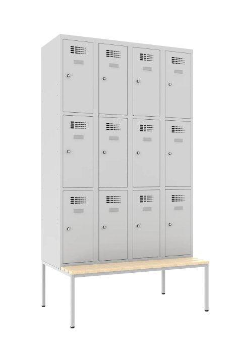 Metāla skapis Classic 4R ar solu 12 nodalījumi - Ergostock.lv