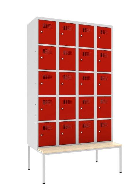 Metāla skapis Classic 4R ar solu 20 nodalījumi-Ergostock