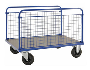Platformas ratiņi ar režģu bortu KONGAMEK 2363B 1200 x 800mm 500 kg ar bremzēm-Ergostock