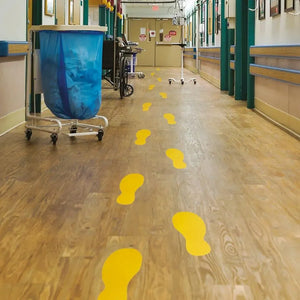 Pretslīdes pēdu marķējums Beaverswood 240 x 90 mm 10 gab dzeltenas - Ergostock.lv